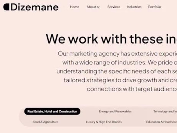 Created a Website for Dizemane Marketing Agency on Webflow