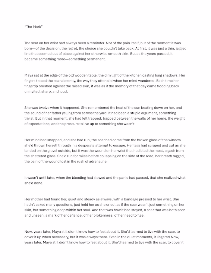 "The mark" A short story