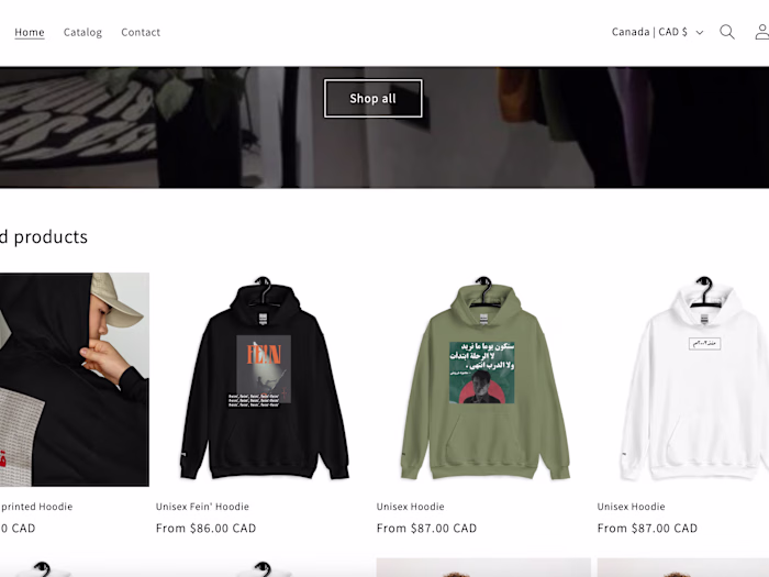 Blanq Apparel website 