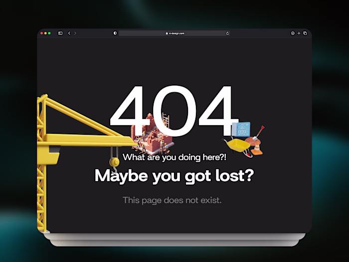 Custom 404 Error Page with Creative 'Under Construction' Theme
