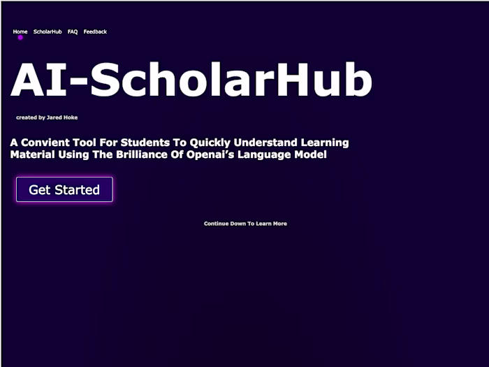 Ai-ScholarHub AI-Powered Learning Tool Web Application