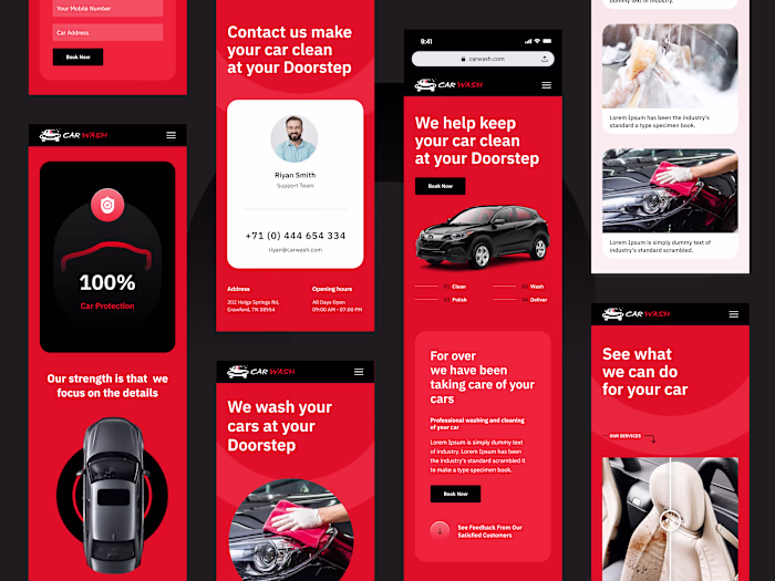 CarWash Website Mobile View