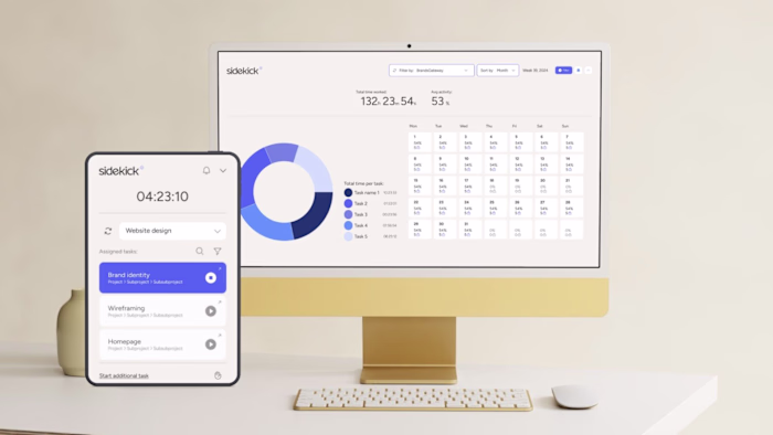Sidekick Time Tracking App UI Design