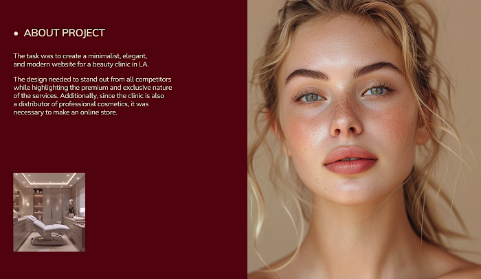 Beauty clinic Website design and development