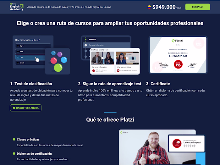 English Academy Landing Page Design