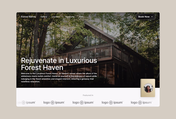 Luxury Villa - One Page Framer Website Template for OTA