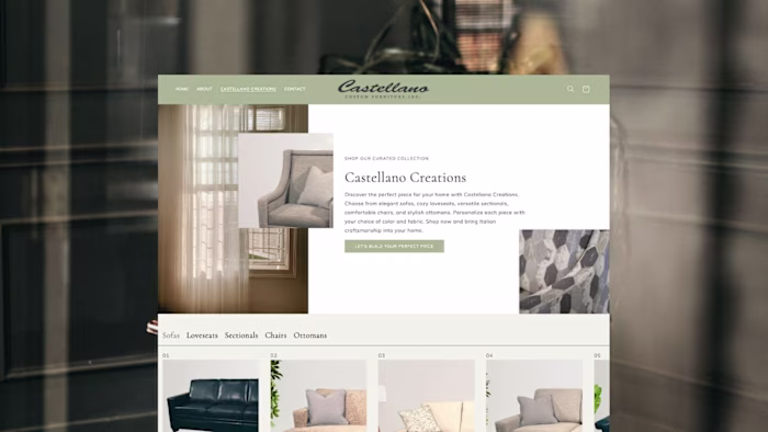 Castellano Custom Furniture:  E-commerce Design & Development