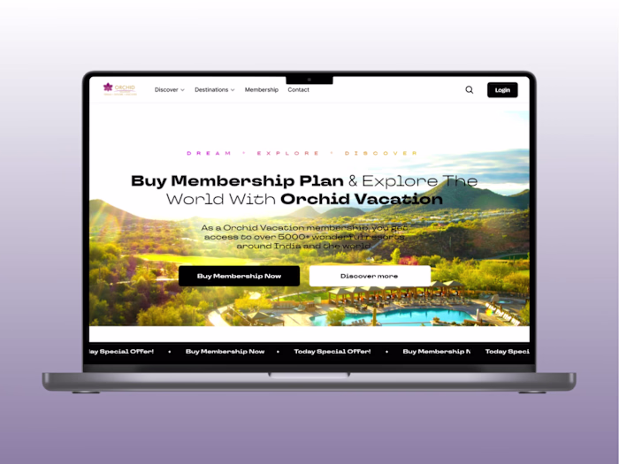Orchid Vacation website made in Framer