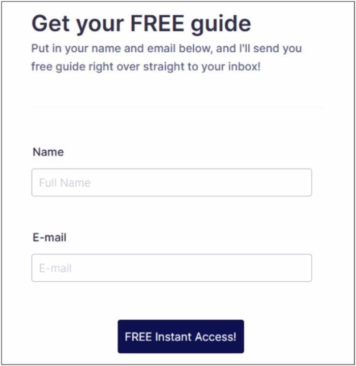 Dating landing page/email capture page
