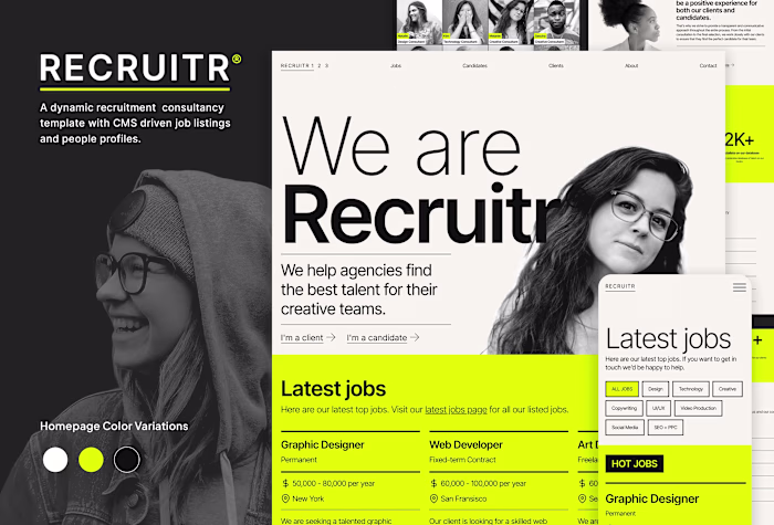 RECRUITR® - Recruitment agency Framer Template