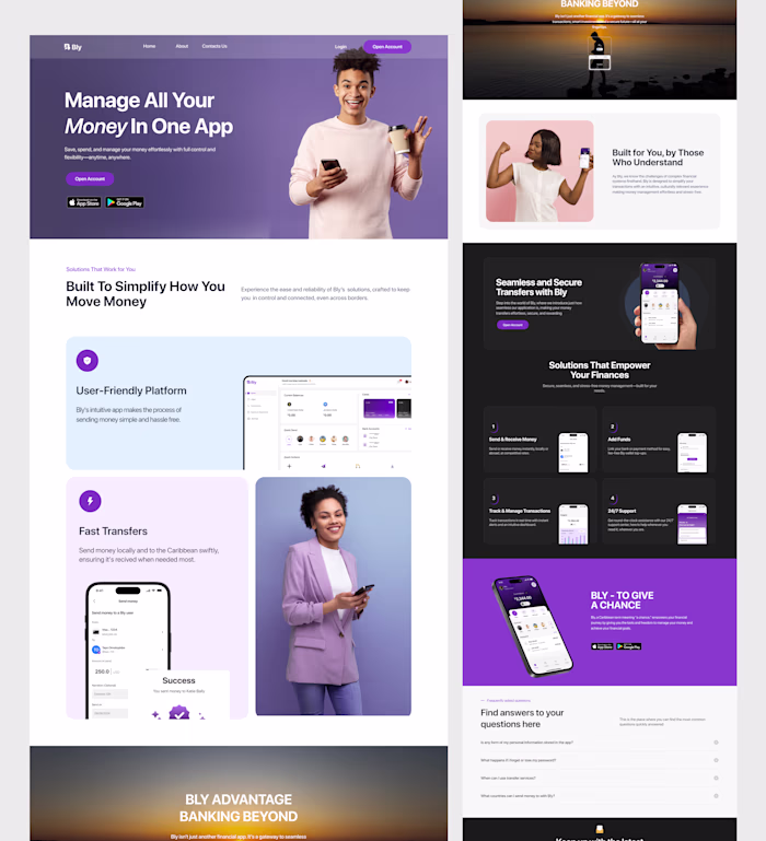 Web Design (Bly fintech project)