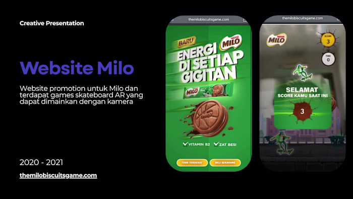 Nestle Milo Website AR Game