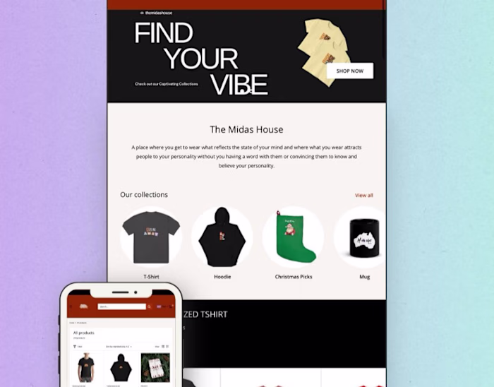 Shopify website design and startup for POD products