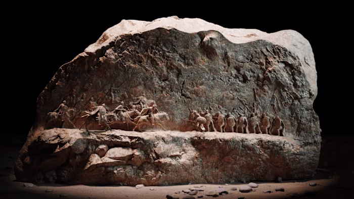 Battle Scene Bas-Relief - 3D Sculpture