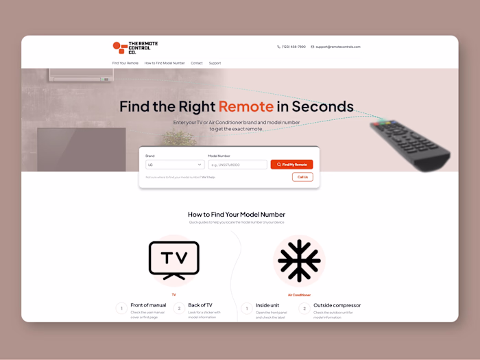 Remote Finder Website Redesign
