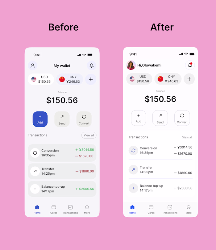 We recently worked on refining a wallet app interface, and h...