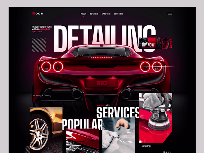 Car service and detailing Website