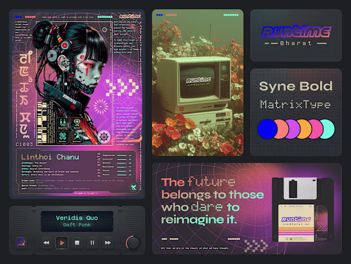 Retro futurism brand identity for a deep tech VC firm. Vibin...