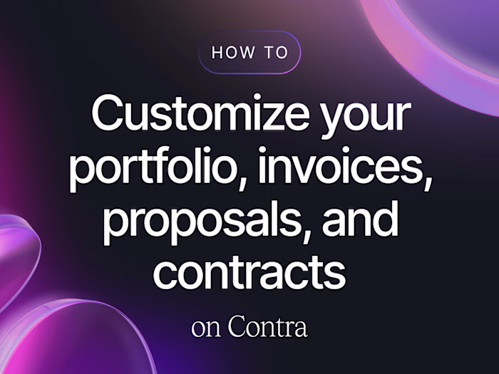 Customizing portfolios, proposals, contracts + invoices