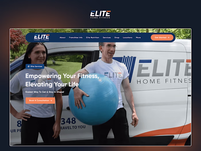 Elite in Home Fitness Multipage website design and development