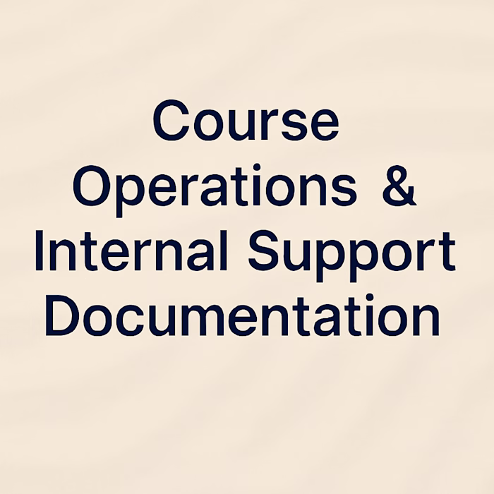 Course Operations & Internal Support Documentation