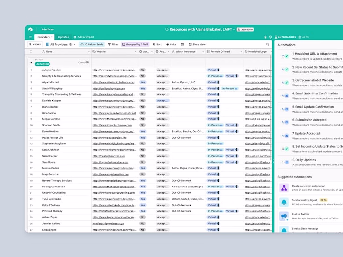 Therapist Referral List Microsite