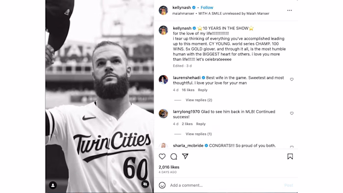 Kelly Nash commemorates Dallas Keuchel's 10-year journey in bas…