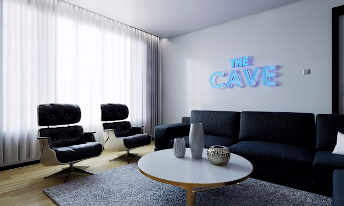 Sleek 3D Interior Visualization for Gaming Lounge