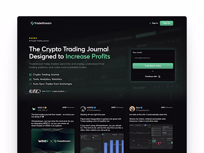 Landing Page Design - TradeStream