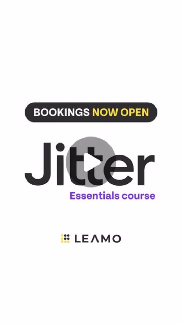 Jitter "Motion Design course" announcement.