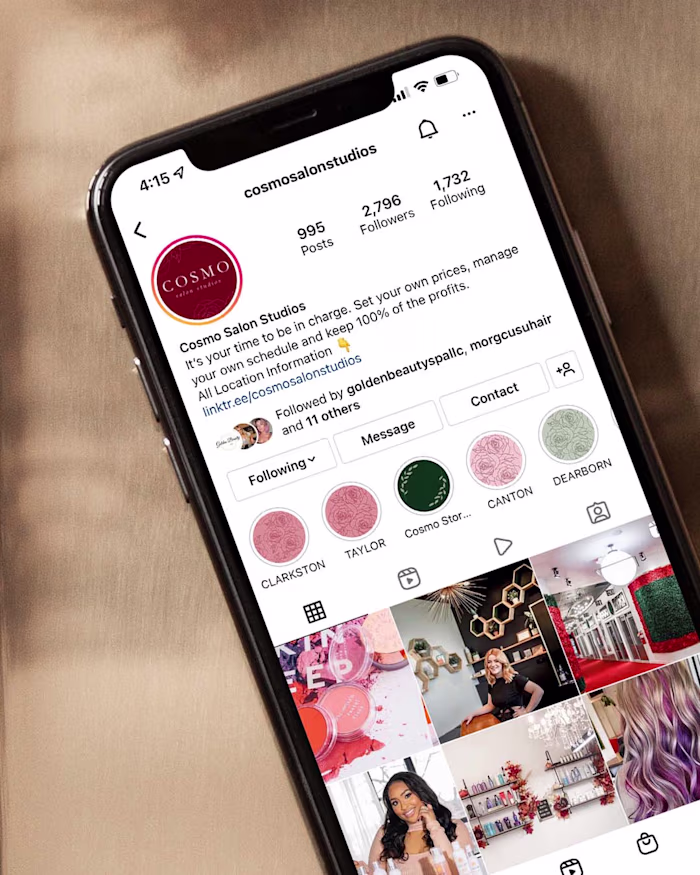 Salon Studio Social Media Management