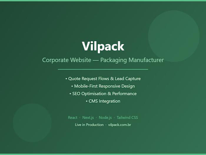 Vilpack — Corporate Website for Packaging Manufacturer