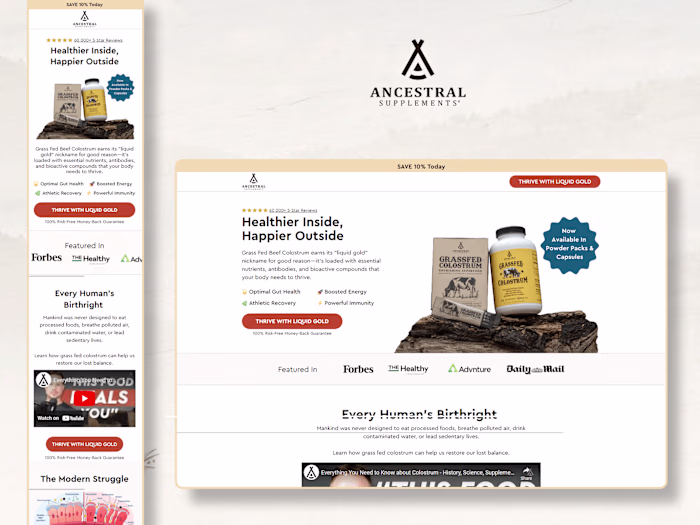 Ancestral | Replo Landing Page Development 
