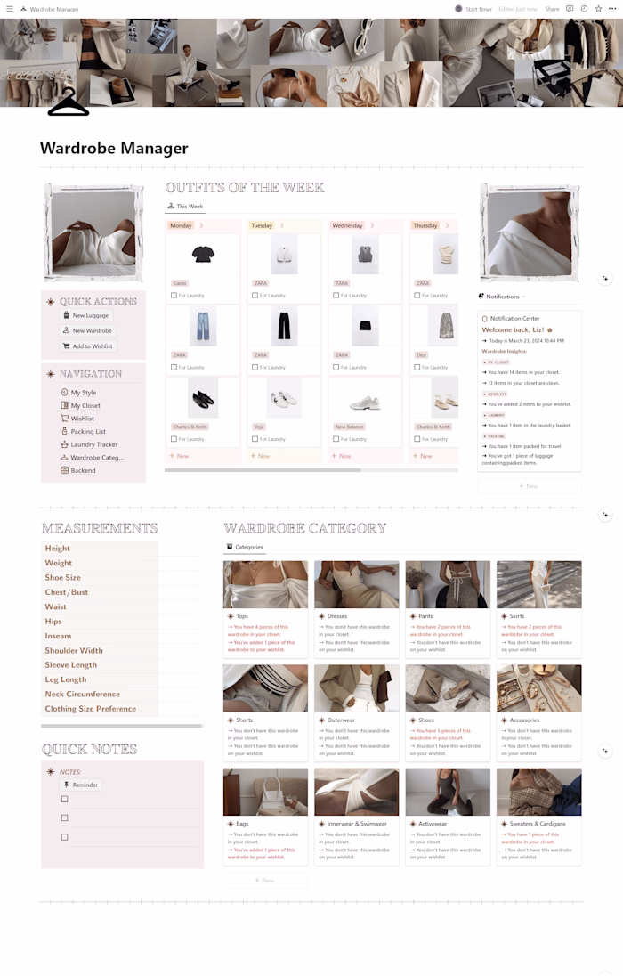 Bespoke Wardrobe  Management Dashboard