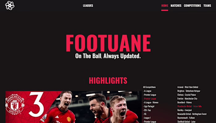 Footuane : a football data website