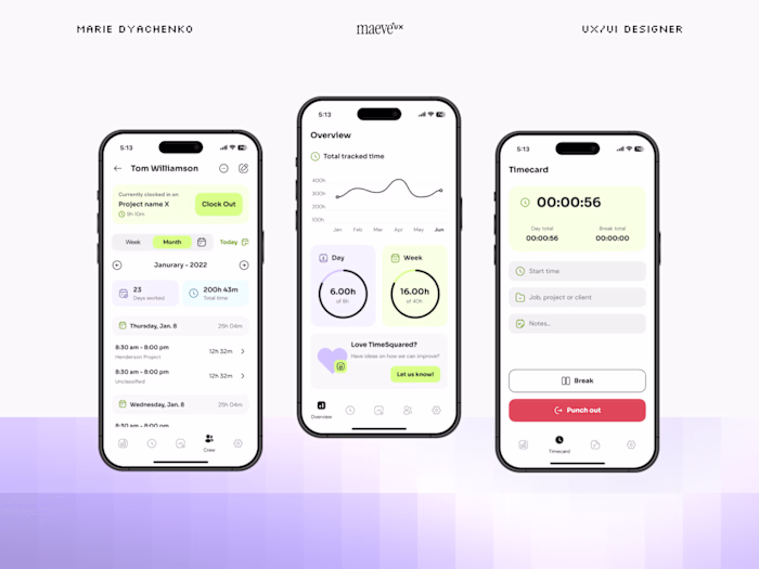 TimeSquared –– Time tracking app 
