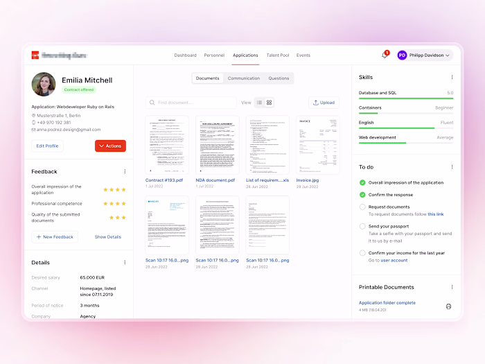 Web Application for the HR