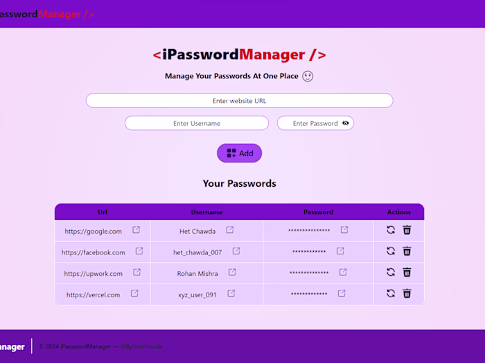 iPassManager-Managing your passwords at one place