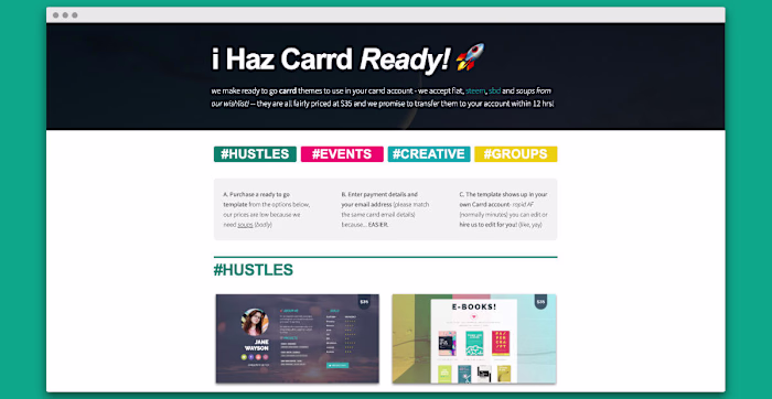 Landing Pages Templates for Carrd