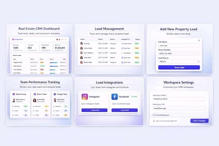 Real Estate CRM Dashboard
Lead management