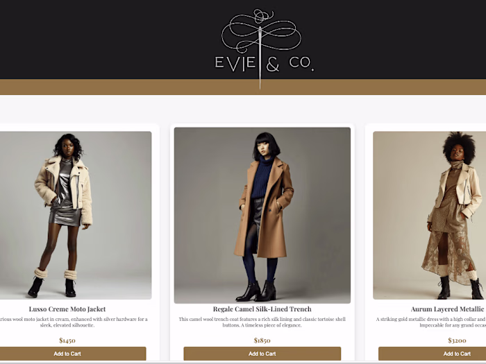 Full-Stack E-Commerce Platform: Evie & Co.