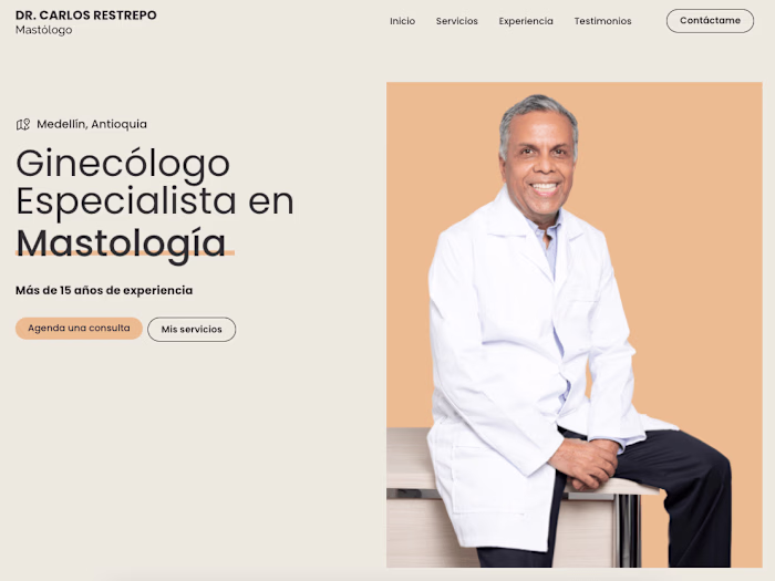 Landing page for gynecologist - Doctor Restrepo