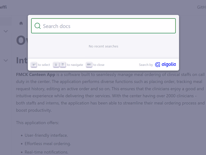 Canteen App Documentation Site