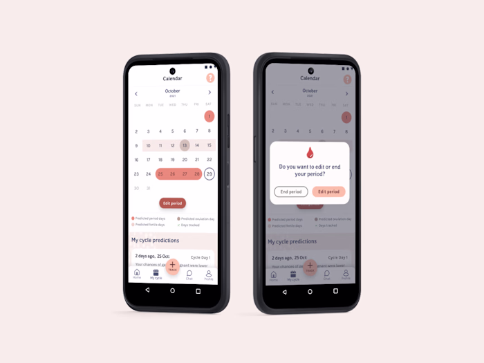 Grace Health Cycle Tracking Page Redesign