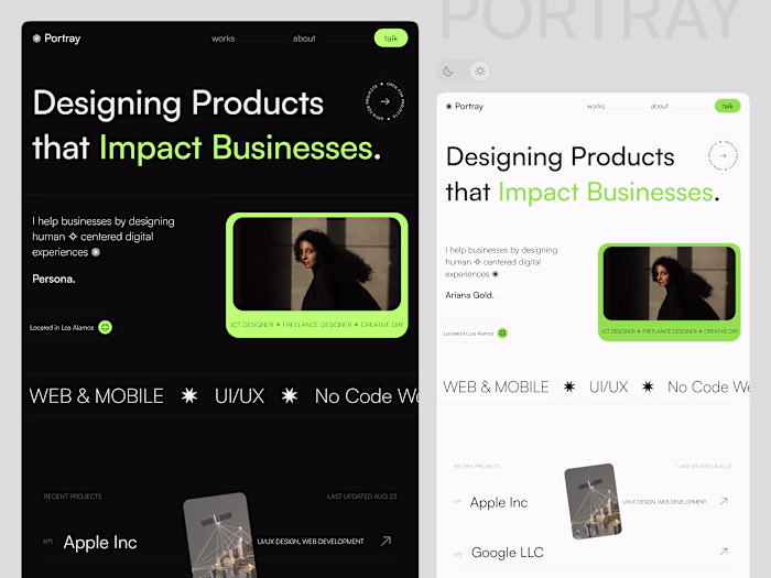 Portray: Framer Portfolio Template