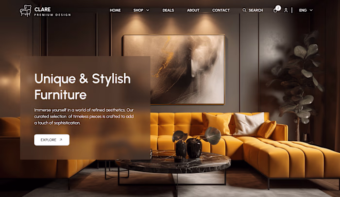 Stunning  Ecomm store Landing page design.