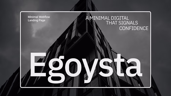 Egoysta Webflow Landing Page Design
