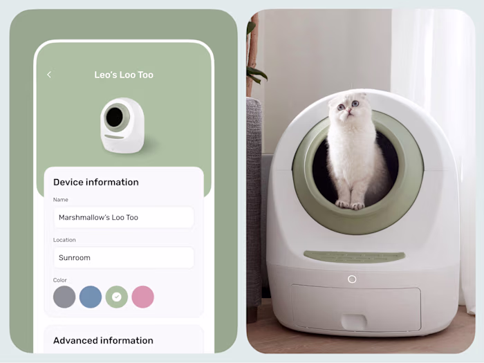 CasaLeo. Mobile app UX/UI design for IoT smart pet device