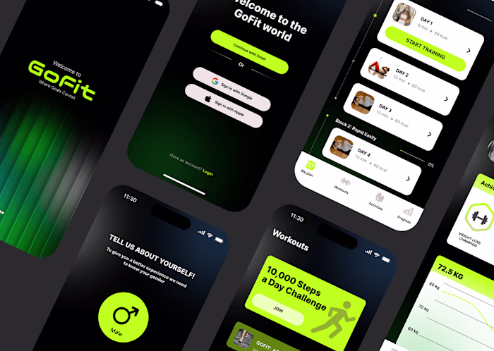 FitTrack – Fitness App UI/UX Design