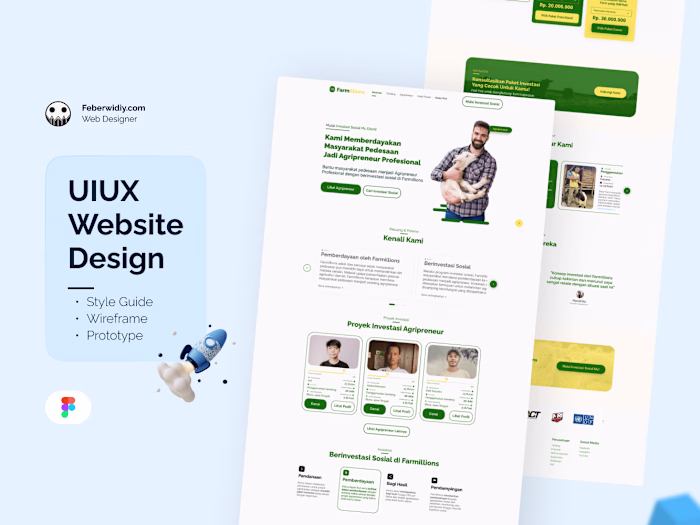 Landing Page Farmillions - Farm Company Branding 